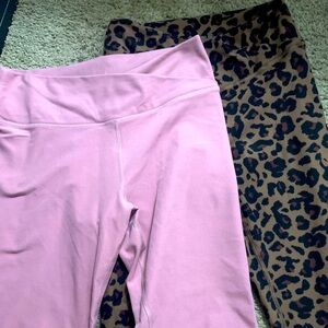 Abercrombie & Fitch leggings medium 2 pair pink leopard women’s pants new